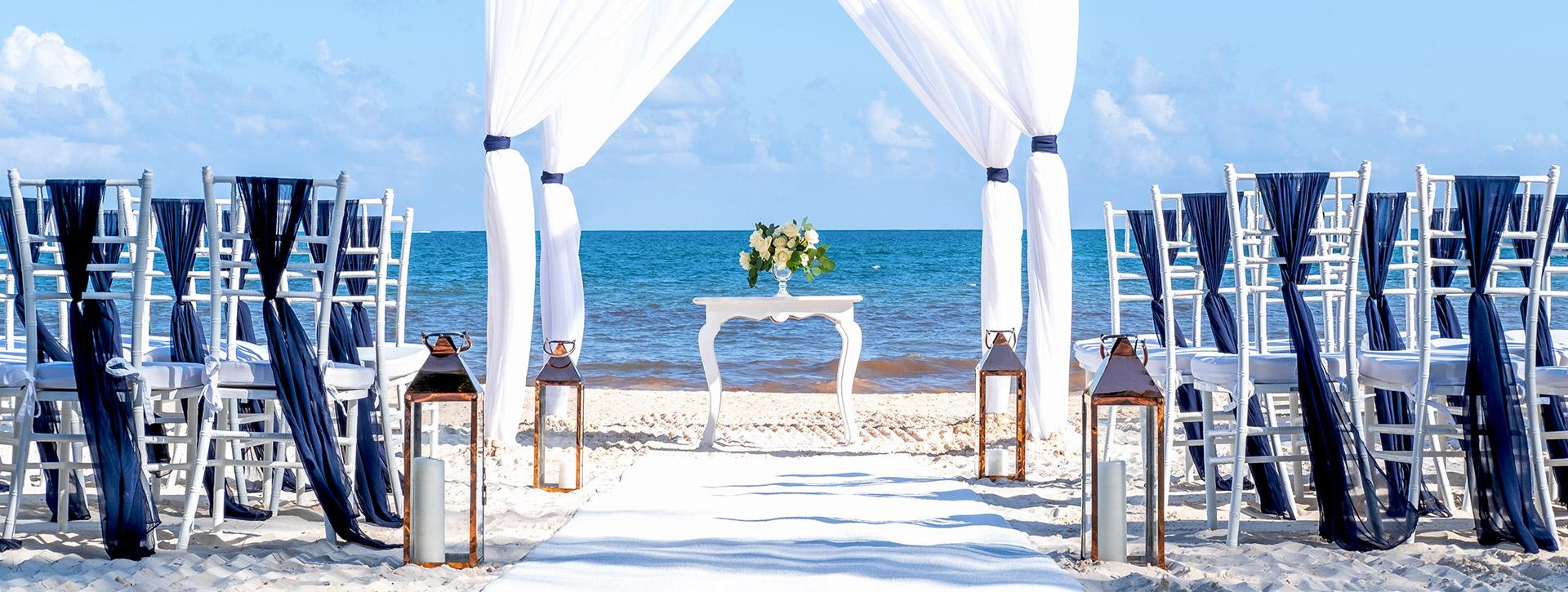 Destination beach wedding ceremony