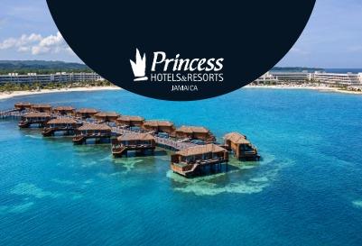 Princess Hotels & Resorts Jamaica with overwater villas along the turquoise Caribbean coast