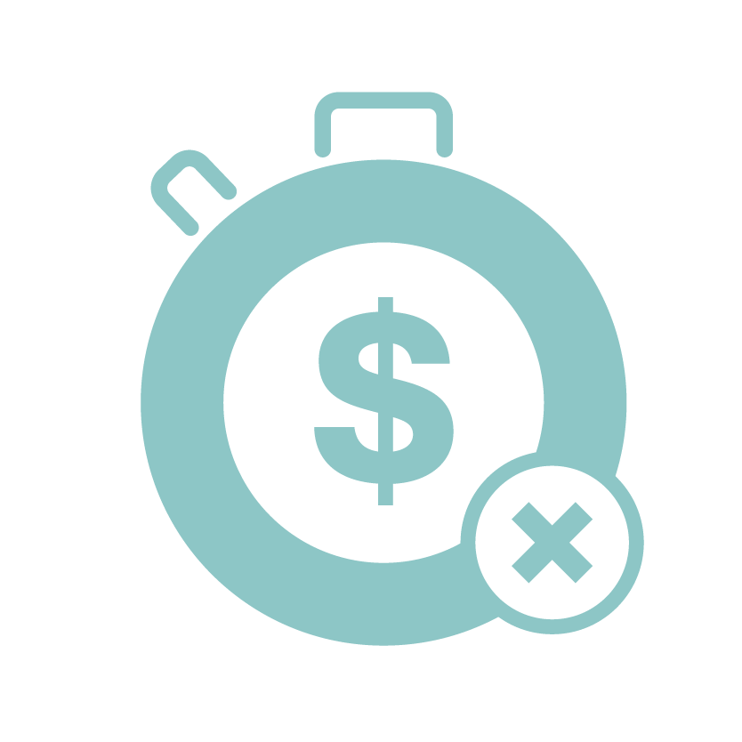 No Late Fees graphic icon